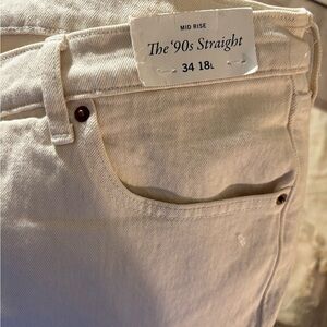 Abercrombie & Fitch Cream Mid Rise Jeans